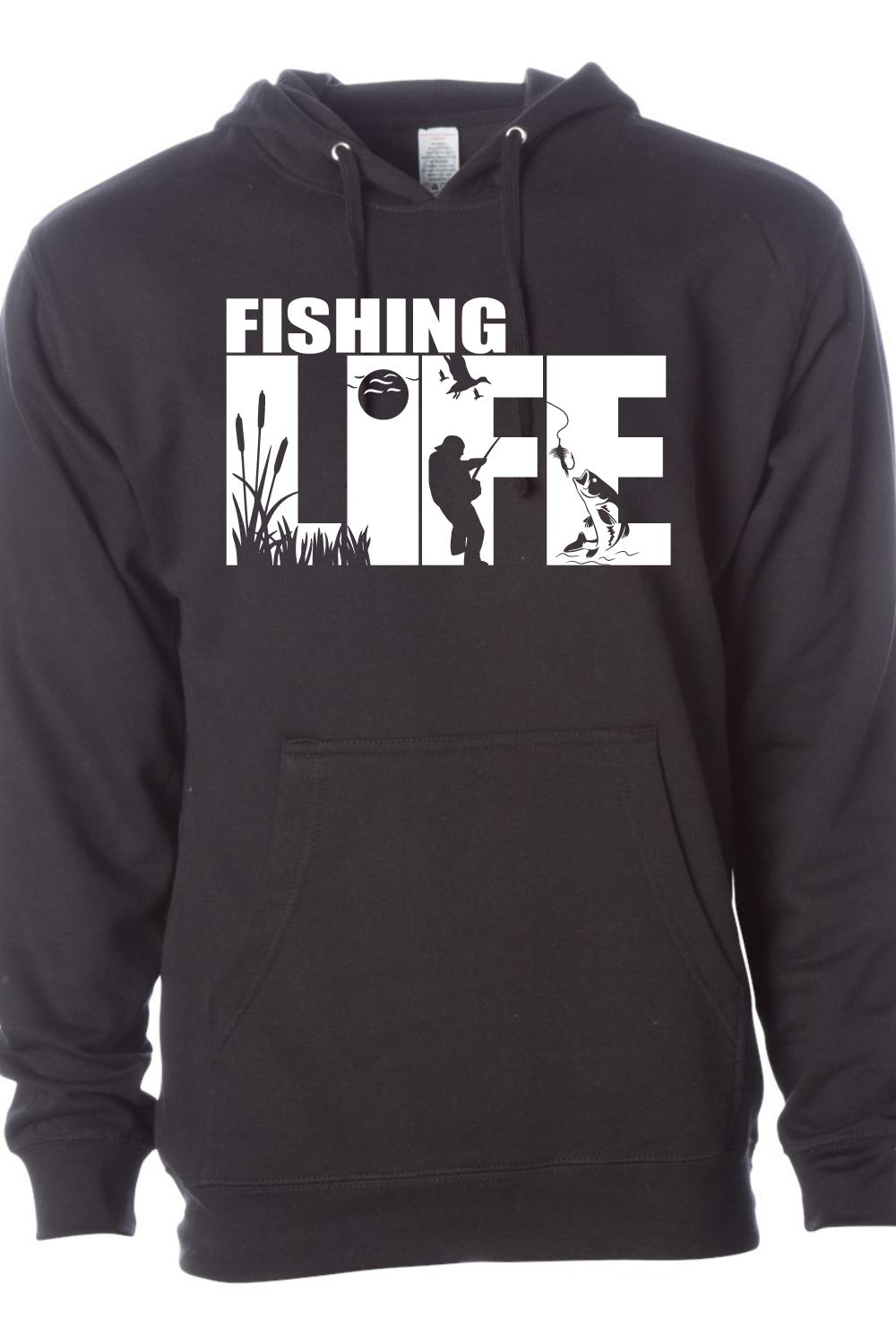 Fishing Life Graphic Design Hooded Pullover Royal / 3XL