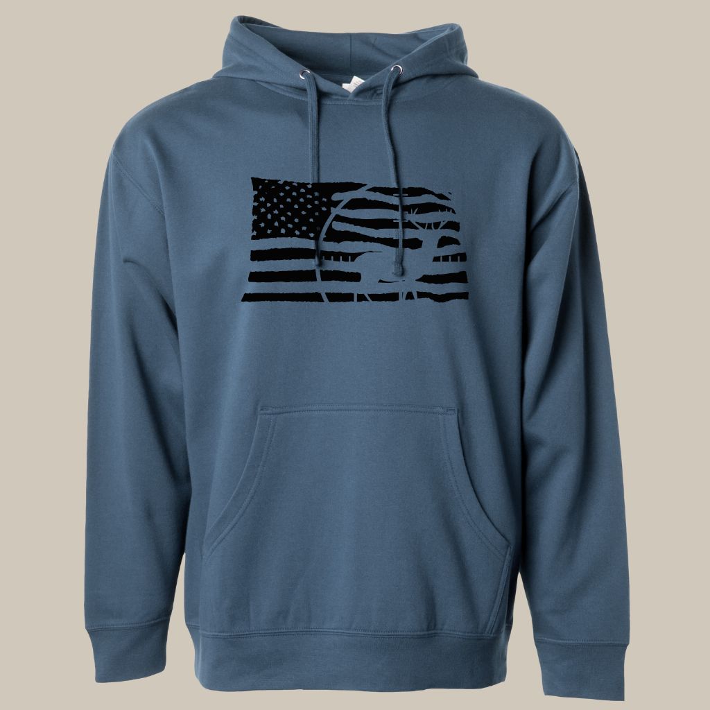 American Flag/Hunting Midweight Hoodie Pullover