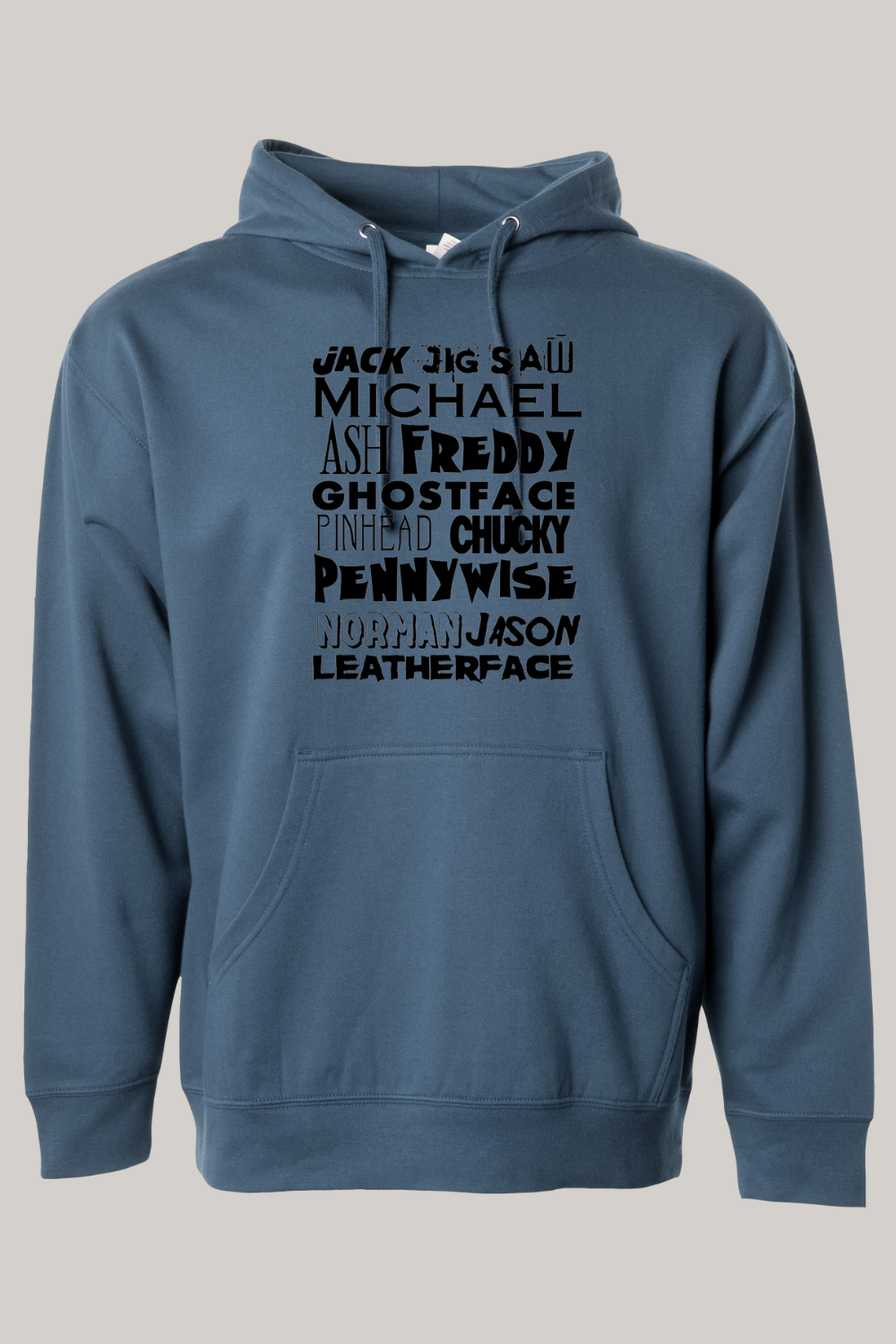 Horror Character Word Art Hooded Sweatshirt