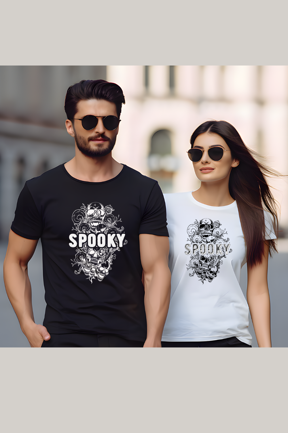 Spooky Halloween Skull Florished Hooded Sweatshirt