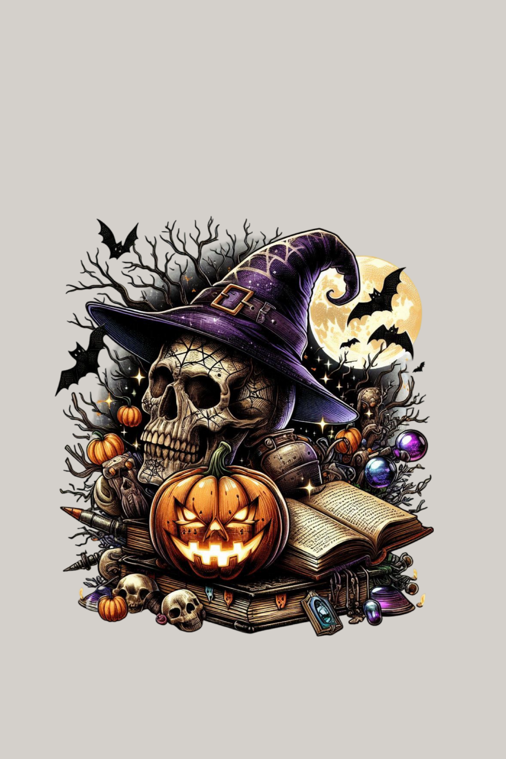 Witch’s Skull Halloween Hooded Sweatshirt
