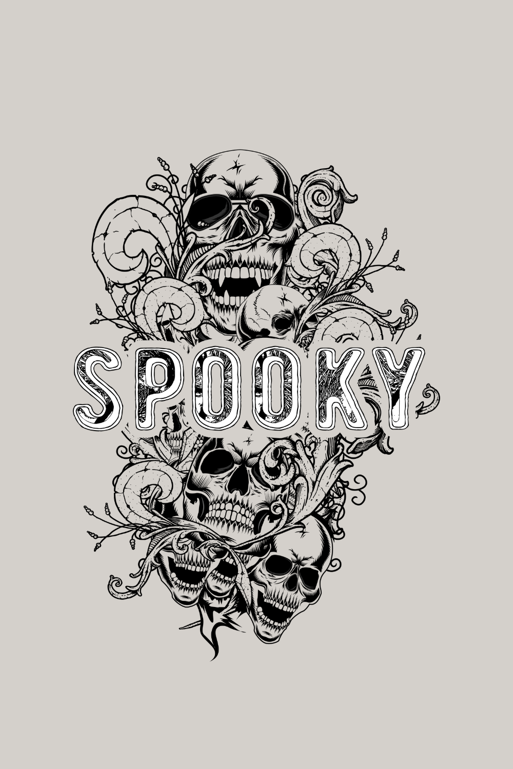 Spooky Halloween Skull Florished Hooded Sweatshirt