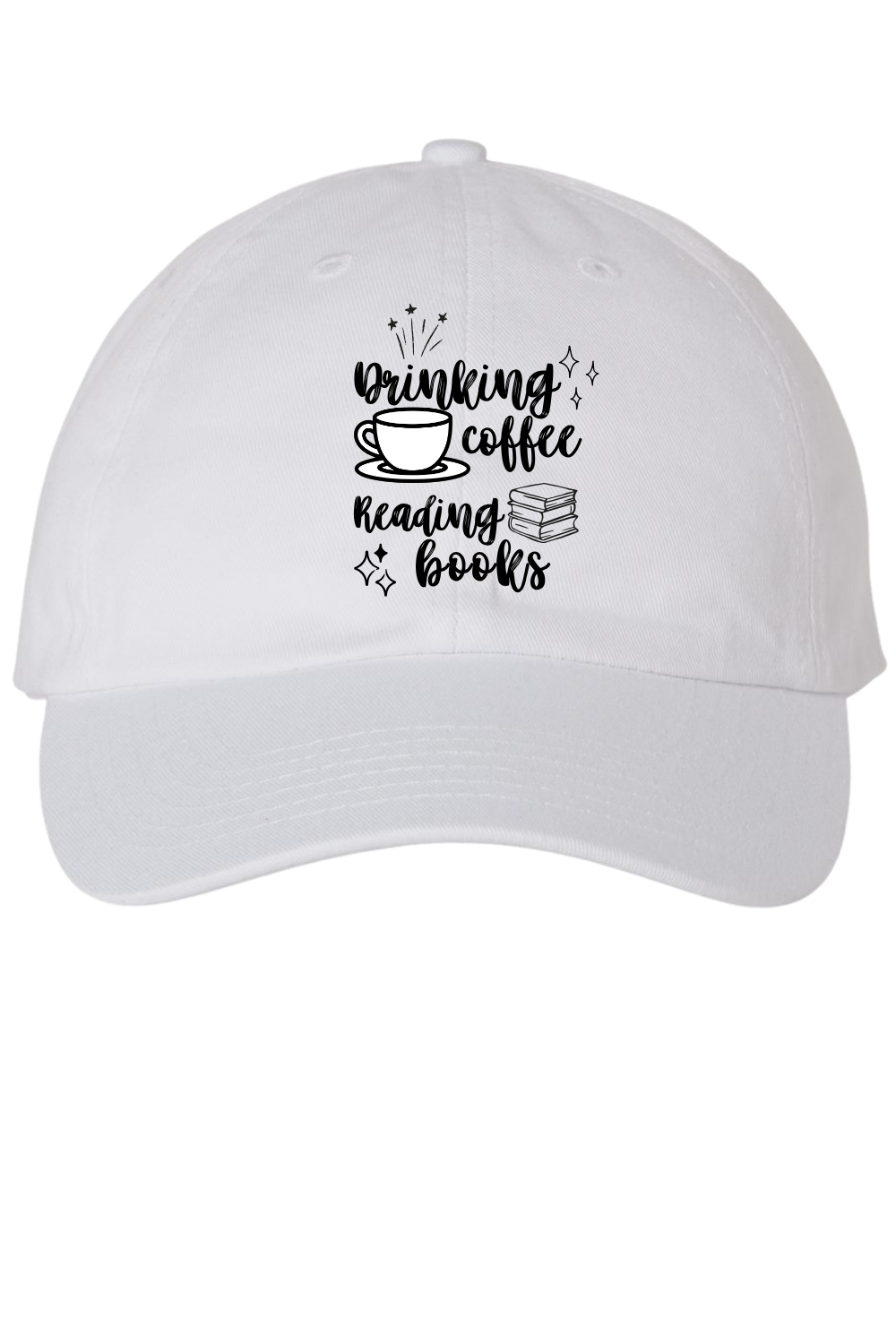 Drinking Coffee Reading Books Cap