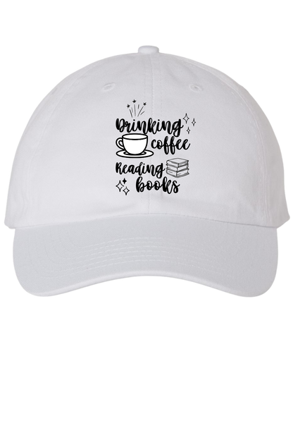 Drinking Coffee Reading Books Cap