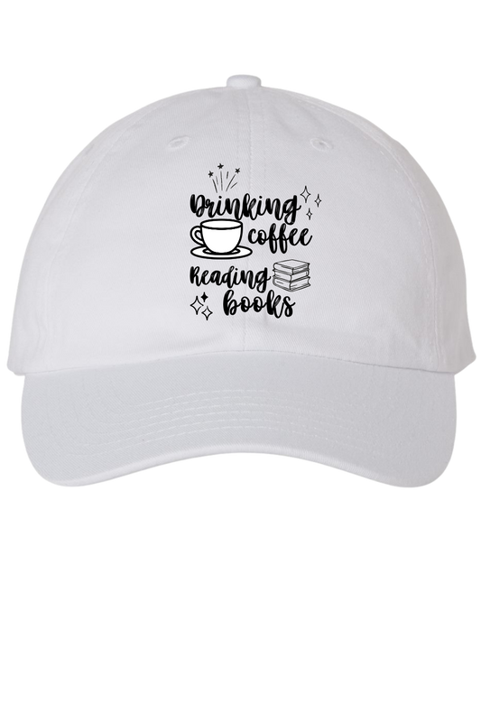 Drinking Coffee Reading Books Cap