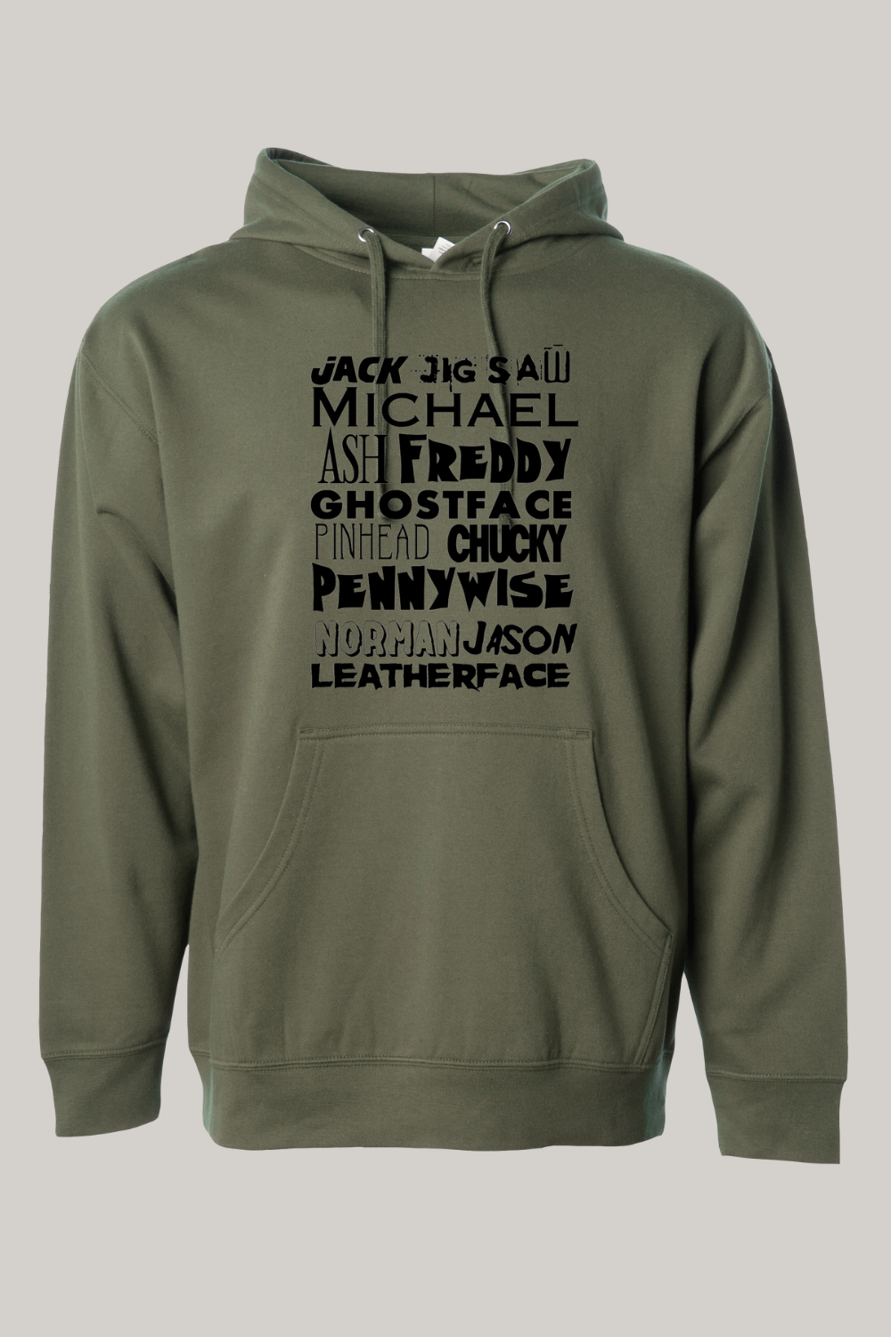 Horror Character Word Art Hooded Sweatshirt