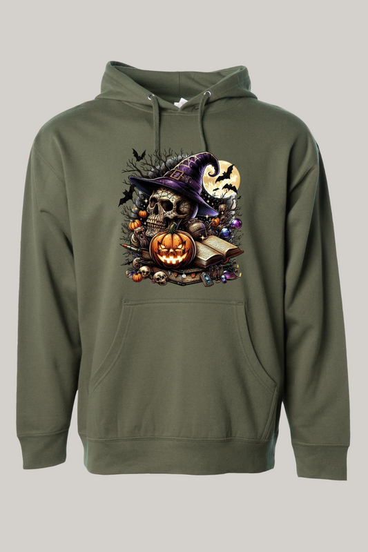 Witch’s Skull Halloween Hooded Sweatshirt