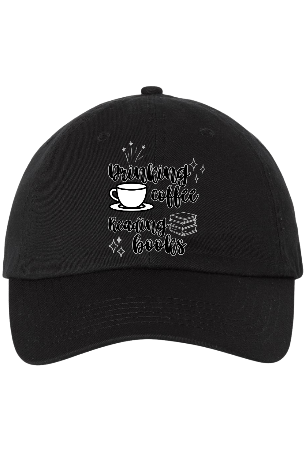 Drinking Coffee Reading Books Cap