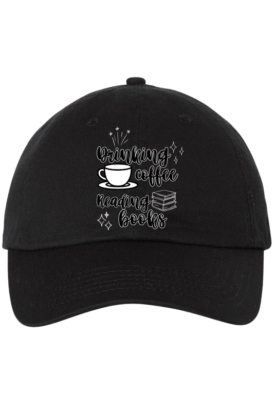 Drinking Coffee Reading Books Cap