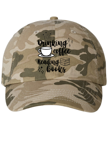 Drinking Coffee Reading Books Cap