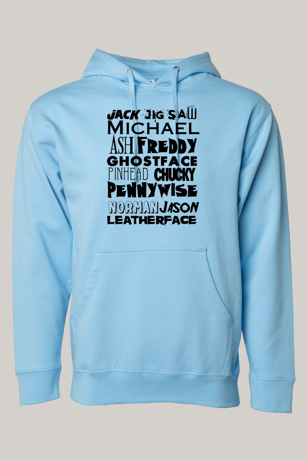 Horror Character Word Art Hooded Sweatshirt