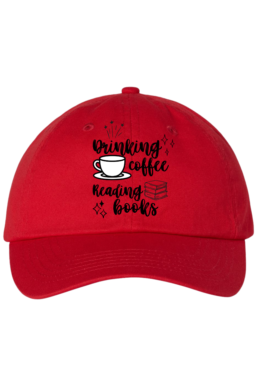 Drinking Coffee Reading Books Cap