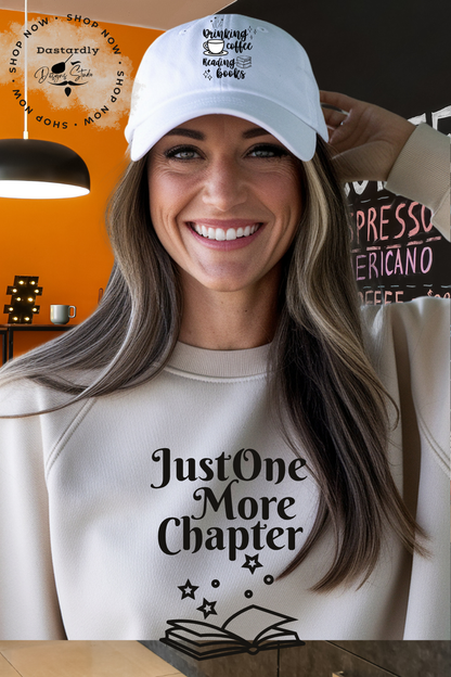 Drinking Coffee Reading Books Cap