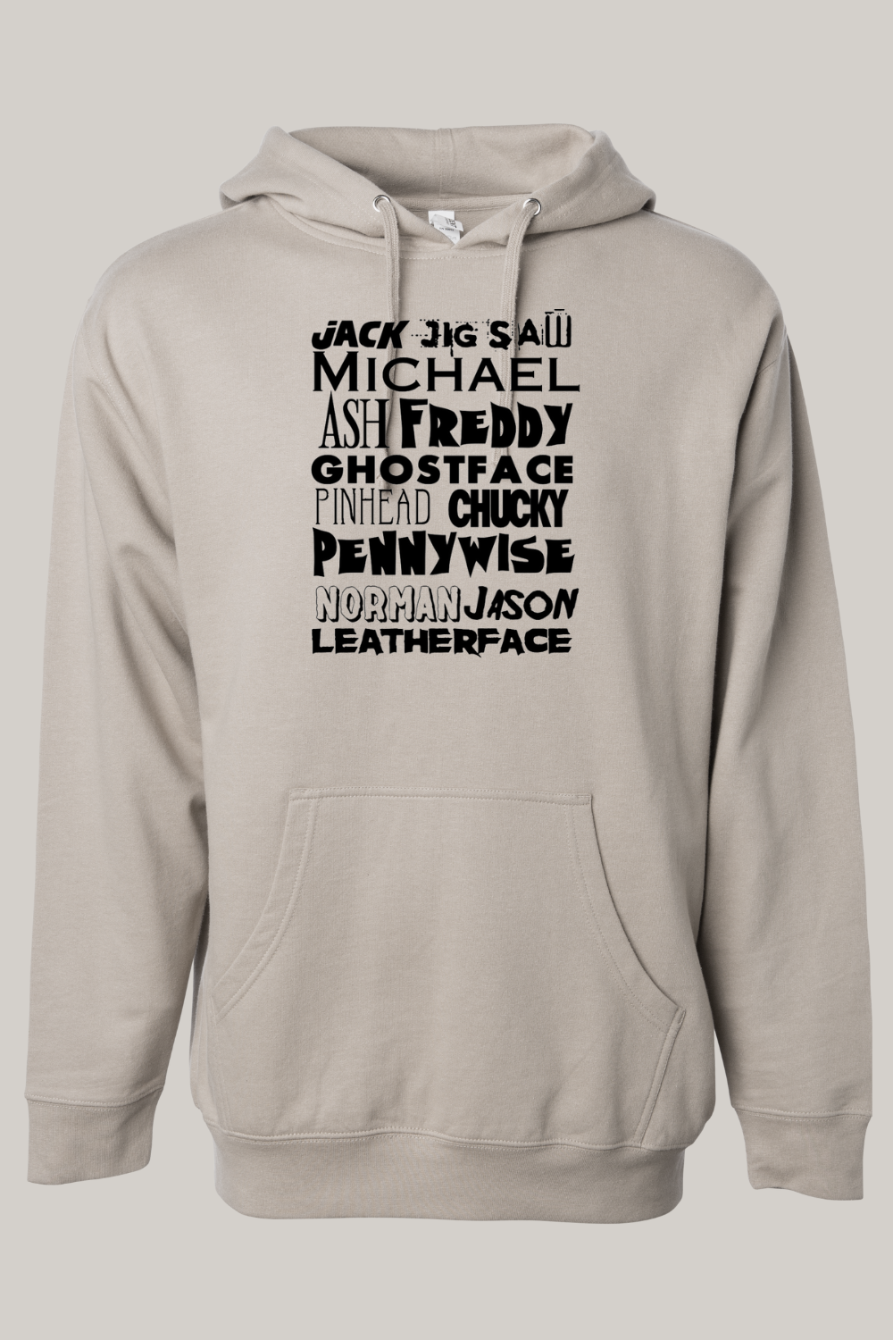 Horror Character Word Art Hooded Sweatshirt