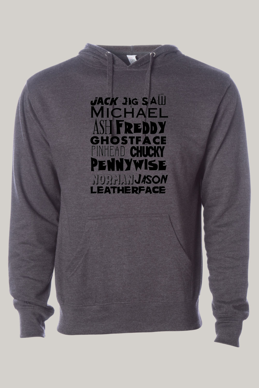 Horror Character Word Art Hooded Sweatshirt