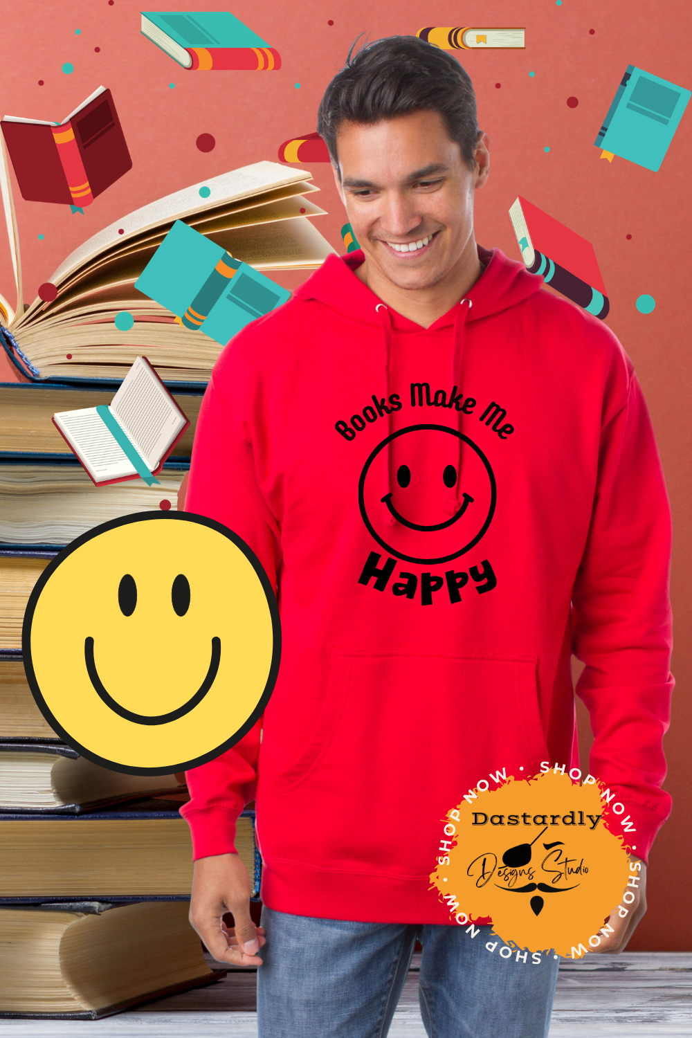 Books Make Me Happy Hooded Sweatshirt