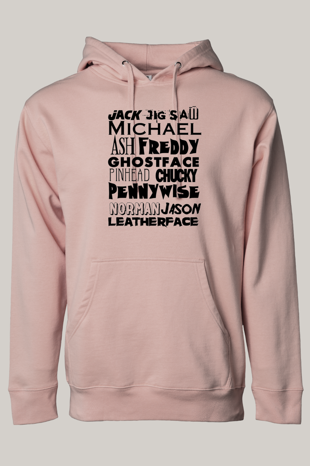 Horror Character Word Art Hooded Sweatshirt