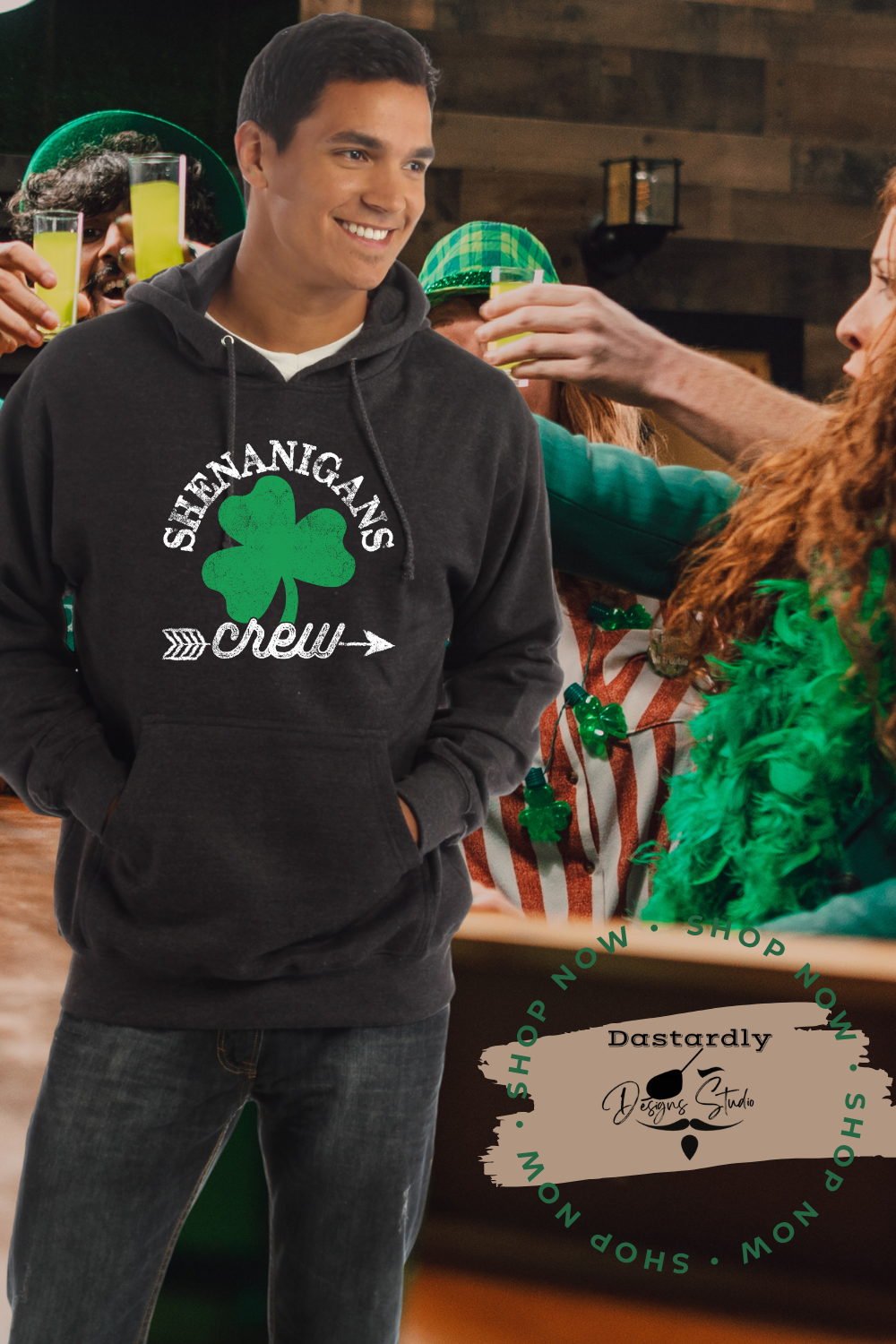Shenanigan's Crew St Patrick's Day Hooded Sweatshirt