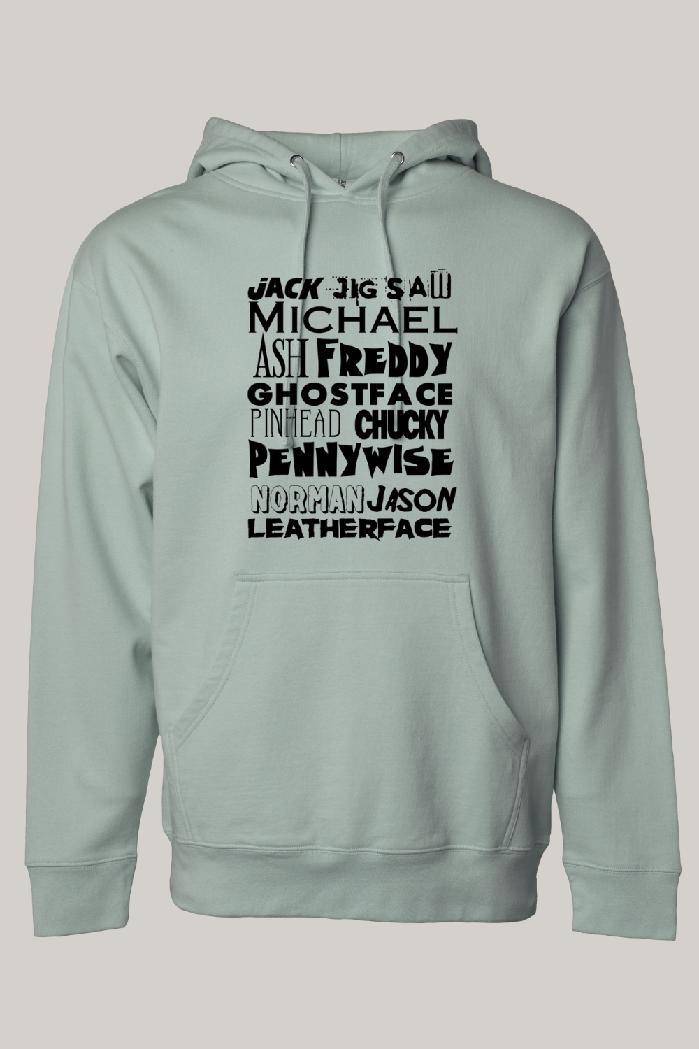 Horror Character Word Art Hooded Sweatshirt