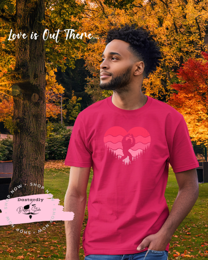 Big Foot Valentine Heart T-Shirt | Funny Bigfoot Valentine Tee |