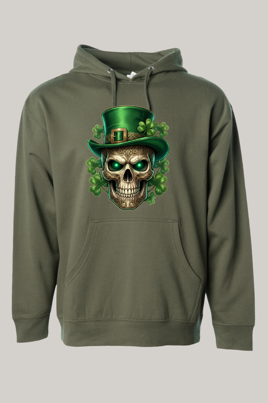 Irish Skull St Patrick's Day Hooded Sweatshirt