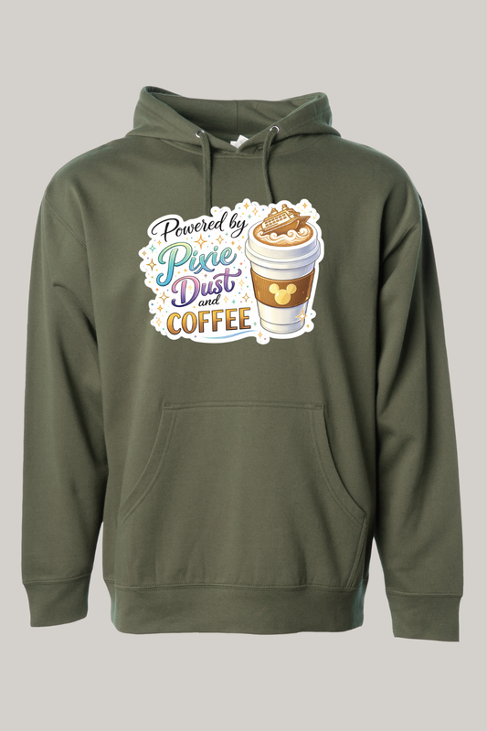 Powered by Pixie Dust and Coffee Hooded Sweatshirt
