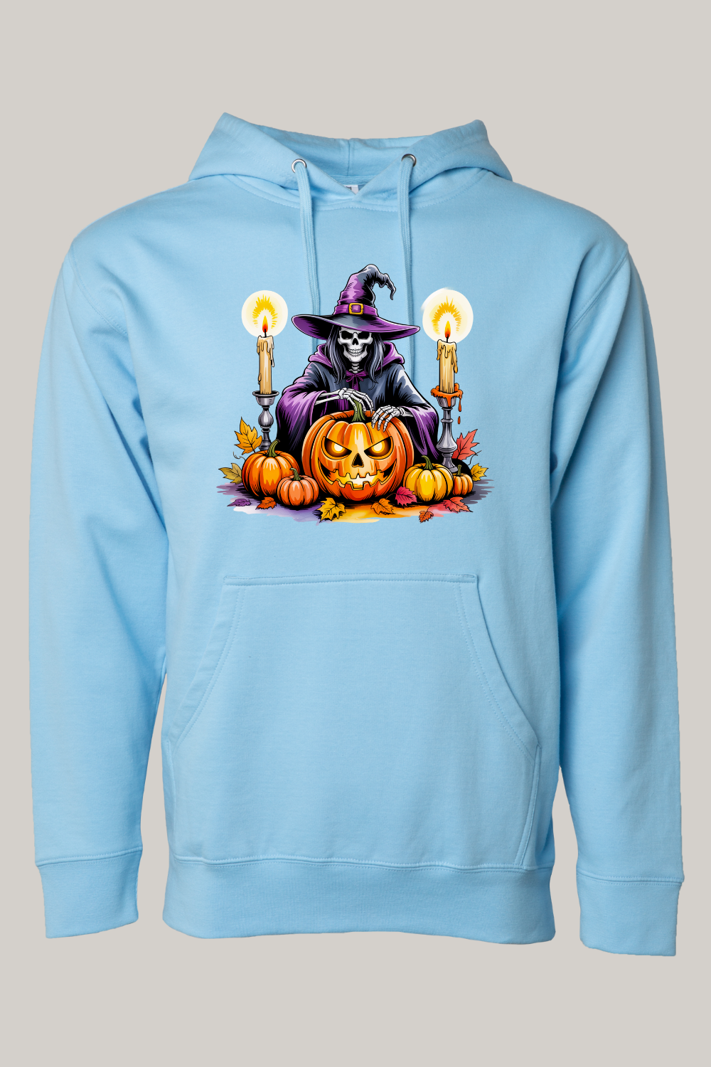 Halloween Themed Skeleton Witch Hooded Sweatshirt