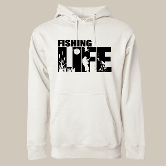 Fishing Life Graphic Design Hooded Pullover