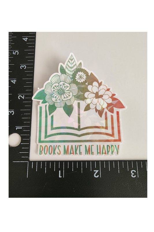 Books Make Me Happy 3" Sticker
