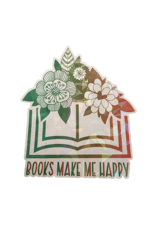 Books Make Me Happy 3" Sticker