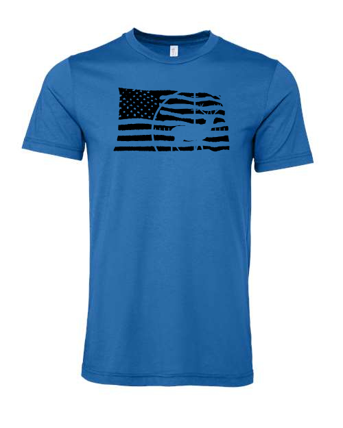 American Flag/Hunting Unisex Short Sleeve T-Shirt Graphic Design