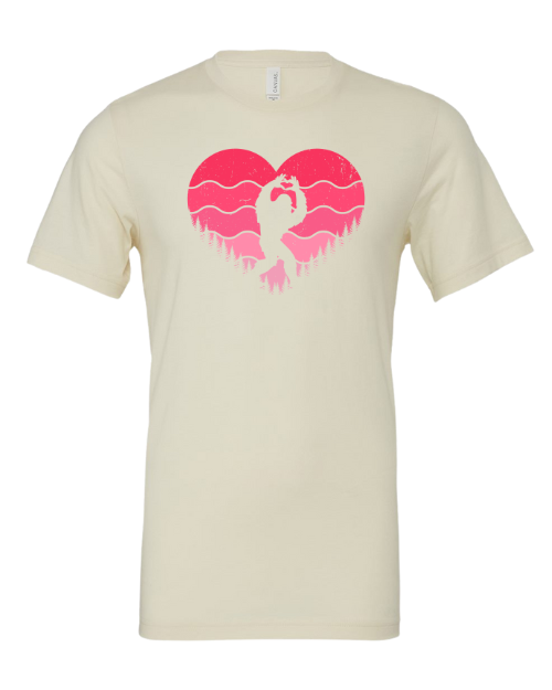 Big Foot Valentine Heart T-Shirt | Funny Bigfoot Valentine Tee |