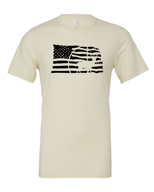 American Flag/Hunting Unisex Short Sleeve T-Shirt Graphic Design
