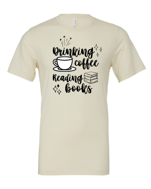 Drinking the Coffee, Reading the Books T-Shirt