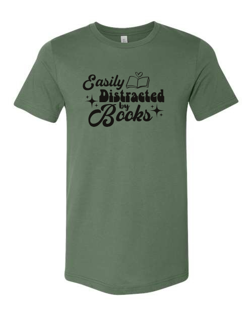 Easily Distracted by Books Graphic T-Shirt