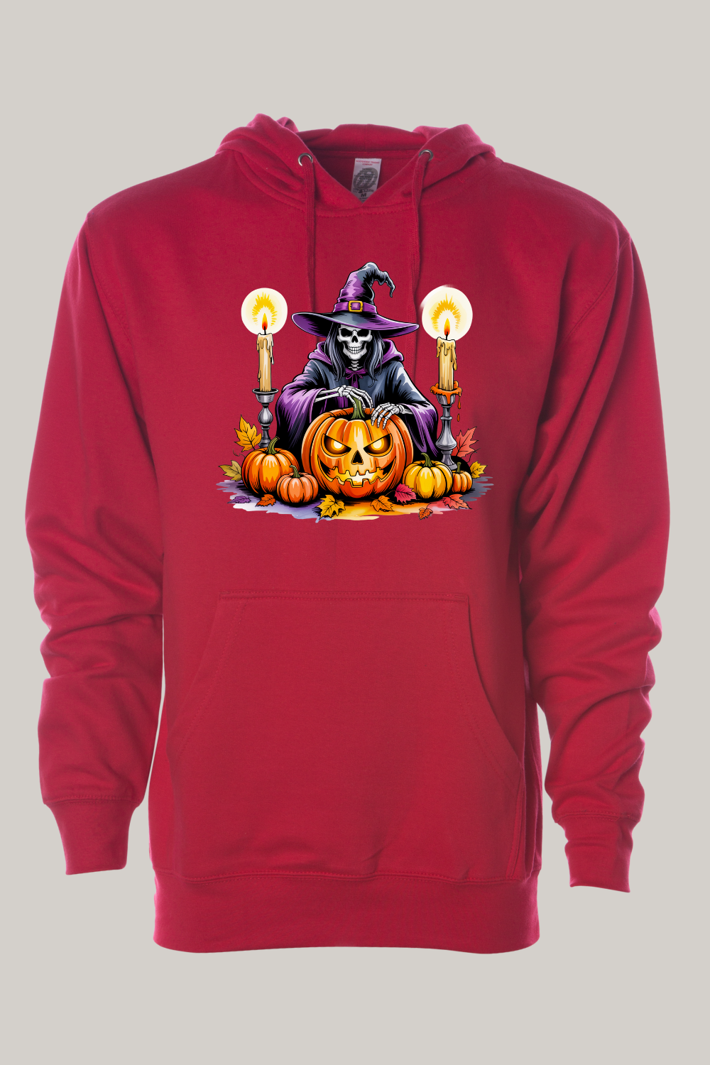 Halloween Themed Skeleton Witch Hooded Sweatshirt