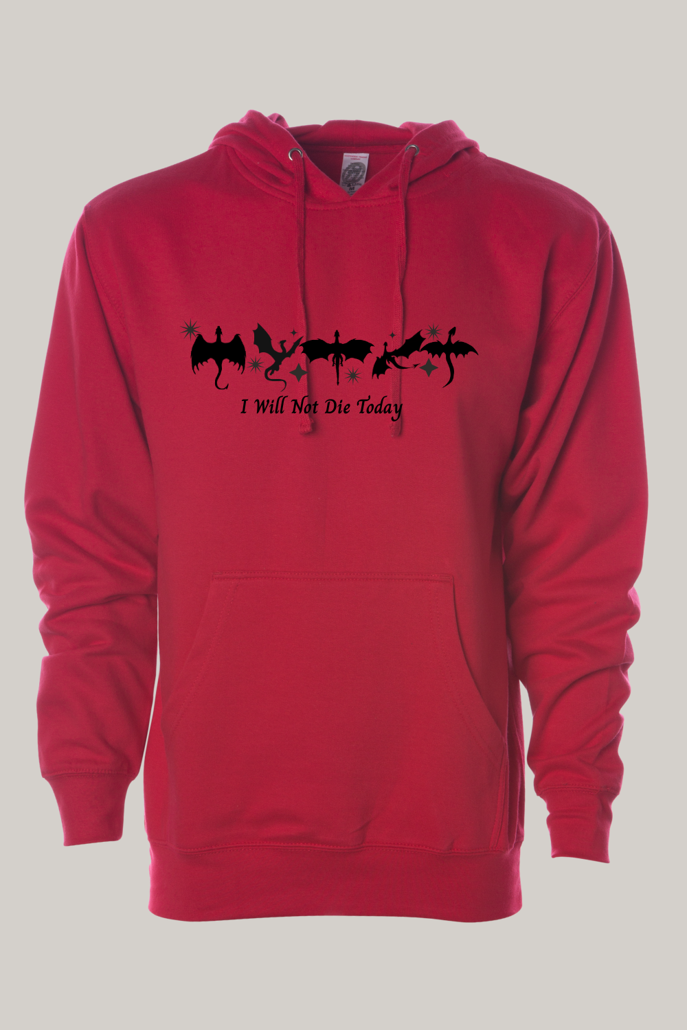 I Will Not Die Today Fourth Wing Inspired Hooded Sweatshirt