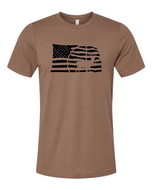 American Flag/Hunting Unisex Short Sleeve T-Shirt Graphic Design