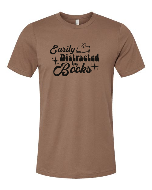 Easily Distracted by Books Graphic T-Shirt