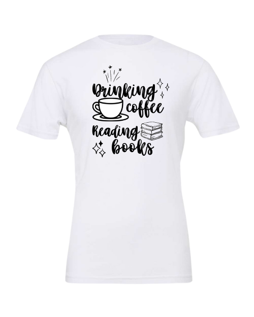Drinking the Coffee, Reading the Books T-Shirt