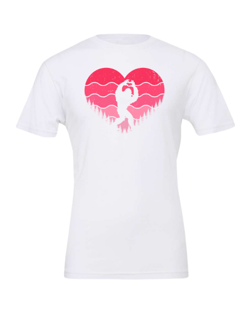 Big Foot Valentine Heart T-Shirt | Funny Bigfoot Valentine Tee |