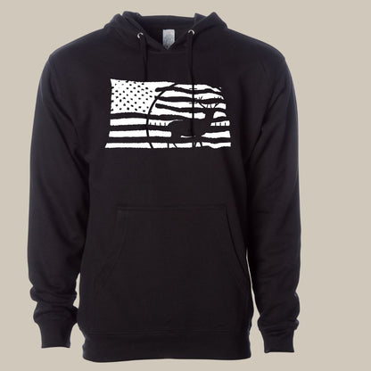 American Flag/Hunting Midweight Hoodie Pullover