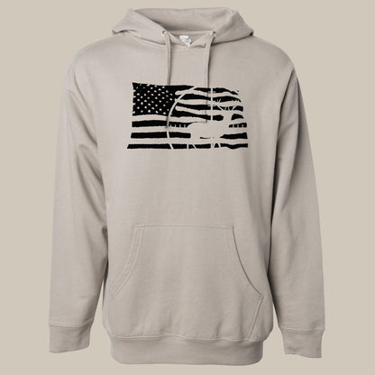 American Flag/Hunting Midweight Hoodie Pullover