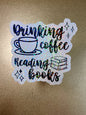 Reading Books Drinking Coffee – 3" Holographic Sticker