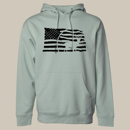 American Flag/Hunting Midweight Hoodie Pullover