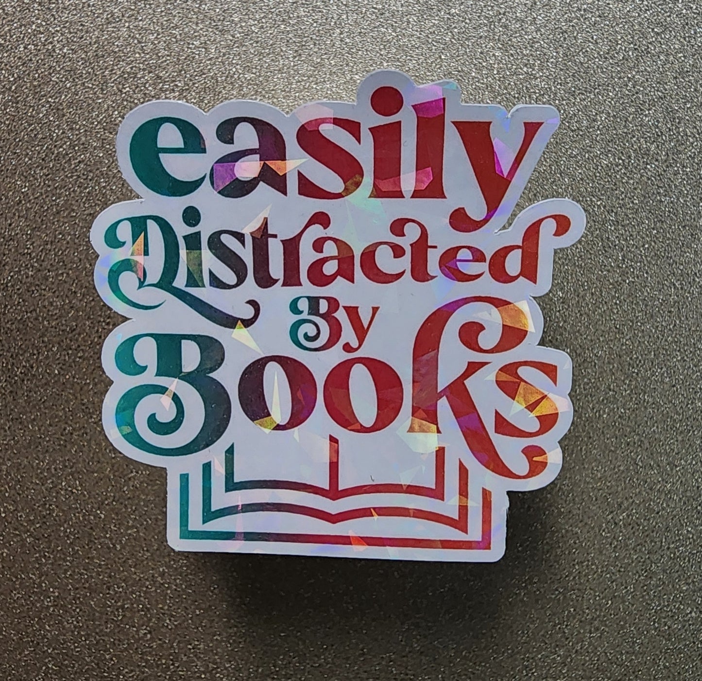 Easily Distracted By Books 3" Sticker