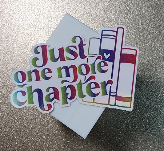 Just One More Chapter 3" Sticker